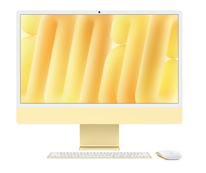 Apple iMAC 24" Retina 4.5k/ Apple M4 (CPU 8-core, GPU 8-core, Neural Engine16-core)/16GB/256GB - Yellow - INT KB (2024) (Z1E3000GX)