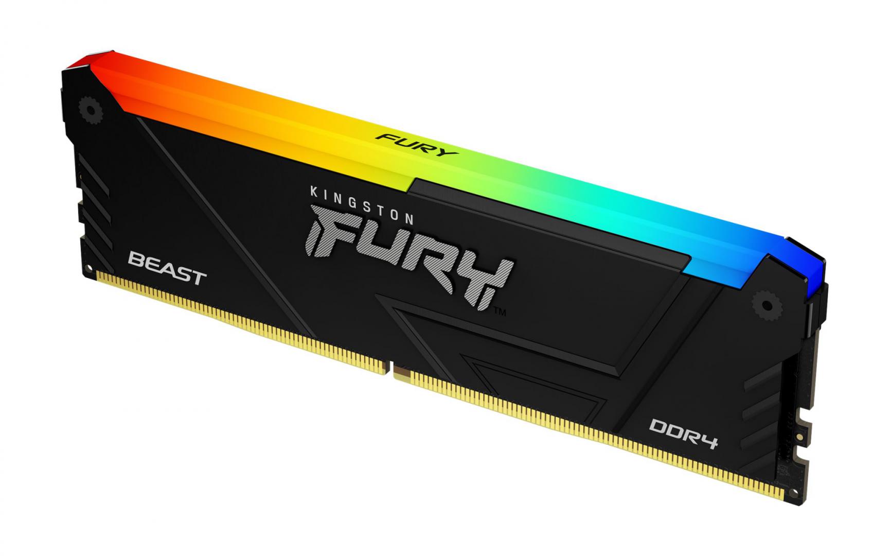 Memorie RAM Kingston DDR4 8GB 3600Mhz CL17 1.35V Fury Beast RGB Black XMP (KF436C17BB2A/8) - imagine 2