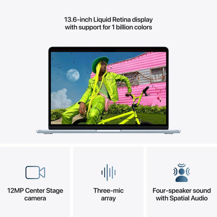 MacBook Air 13.6" Retina/Apple M5 (CPU 10-core, GPU 10-core, NeuralEngine16-core)/24GB/1TB - Sky Blue - INT KB (No Adapter) - 2026 (MDHK4RO/A) - imagine 7