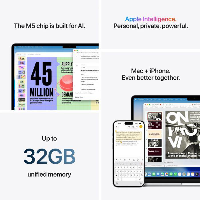 MacBook Air 15.3" Retina/Apple M5 (CPU 10-core, GPU 10-core, NeuralEngine16-core)/16GB/1TB - Starlight - INT KB (No Adapter) - 2026 (MDVE4RO/A) - imagine 4