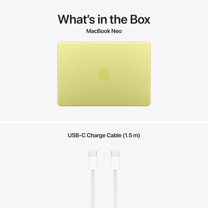 MacBook Neo 13" Retina/Apple A18 Pro (CPU 6-core, GPU 5-core, NeuralEngine16-core)/8GB/256GB - Citrus - INT KB (No Adapter) - 2026 (MHFD4RO/A) - imagine 3