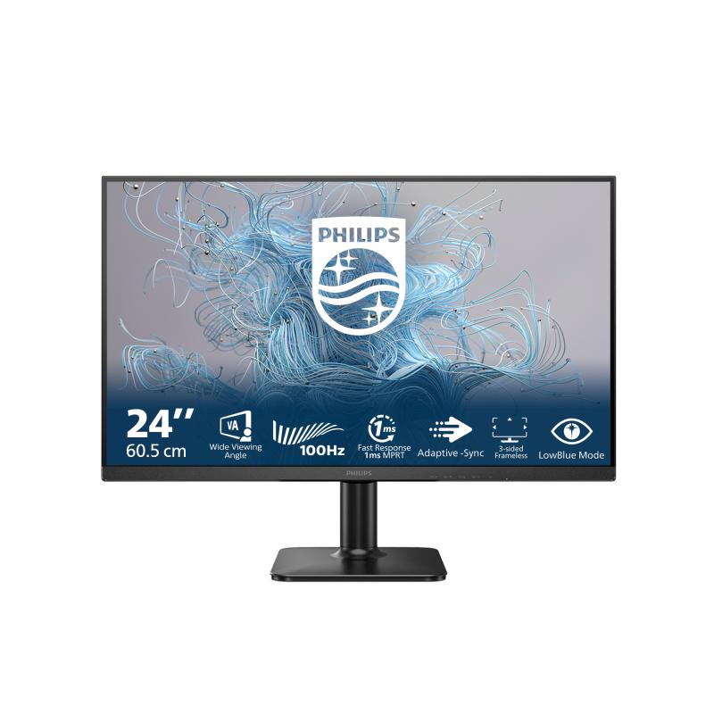 Monitor Philips 24" 24E2N1100LB/00, Diagonal (inch): 24, Diagonal (cm): 61, Aspect ratio: 16:9, Panel: VA, Resolution: 1920x1080, Refresh Rate: 100Hz, Response time GtG: 4ms, Response time MPRT: 1ms, Brightness (max): 250 cd/m², Contrast (static) : 3000:1, Contrast (dynamic): Mega Infinity DCR (24E2N1100LB/00)