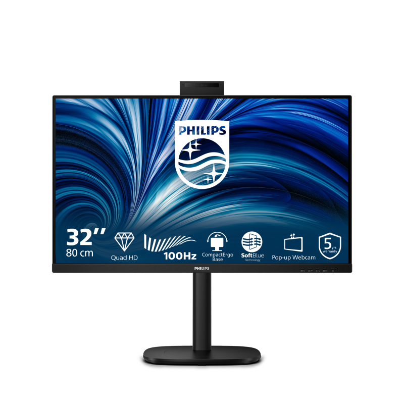 Monitor Philips 31.5" 32B2U3601H/00, Diagonal (inch): 31.5, Diagonal (cm): 80, Aspect ratio: 16:9, Panel: IPS, Resolution: 2560x1440, Refresh Rate: 100Hz, Response time GtG: 4ms, Brightness (max): 350 cd/m², Contrast (static) : 1000:1, Contrast (dynamic): 50M:1, Viewing angle: 178/178, Color Gamut (32B2U3601H/00)