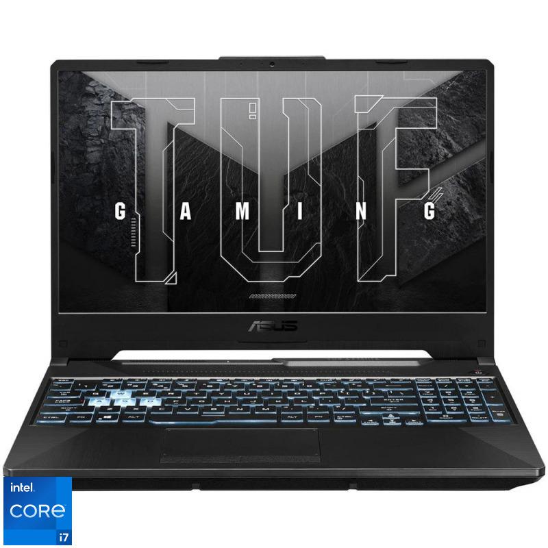 Laptop ASUS Gaming TUF F15 FX506HCB, 15.6-inch FHD (1920 x 1080) 144Hz, Procesor Intel® Core™ i7-11800H (24M Cache, up to 4.60 GHz), 16GB DDR4, 1TB SSD, GeForce RTX 3050 4GB, Windows 10 Pro, Graphite Black (FX506HCB-HN222R)