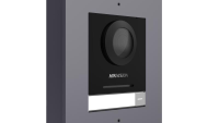 Post exterior modular videointerfon IP Hikvision DS-KD8003-IME1(B)/FL, montaj ingropat, 1 buton, 2000 de utilizatori, autentificare prin card, IP65, alimentare: 12 VDC, 500 mA, IEEE 802.3af, PoE, dimensiuni: 99.76 mm × 98 mm × 42.04 mm, greutate: 0.375kg, temperatura de functionare: -40 °C to 60 °C. (DS-KD8003-IME1(B)/FL)