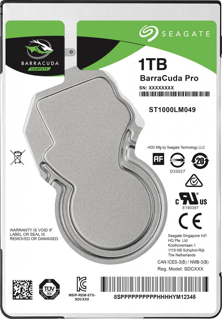HDD Laptop Seagate BarraCuda® 1TB, 7200RPM, SATA III (ST1000LM049)