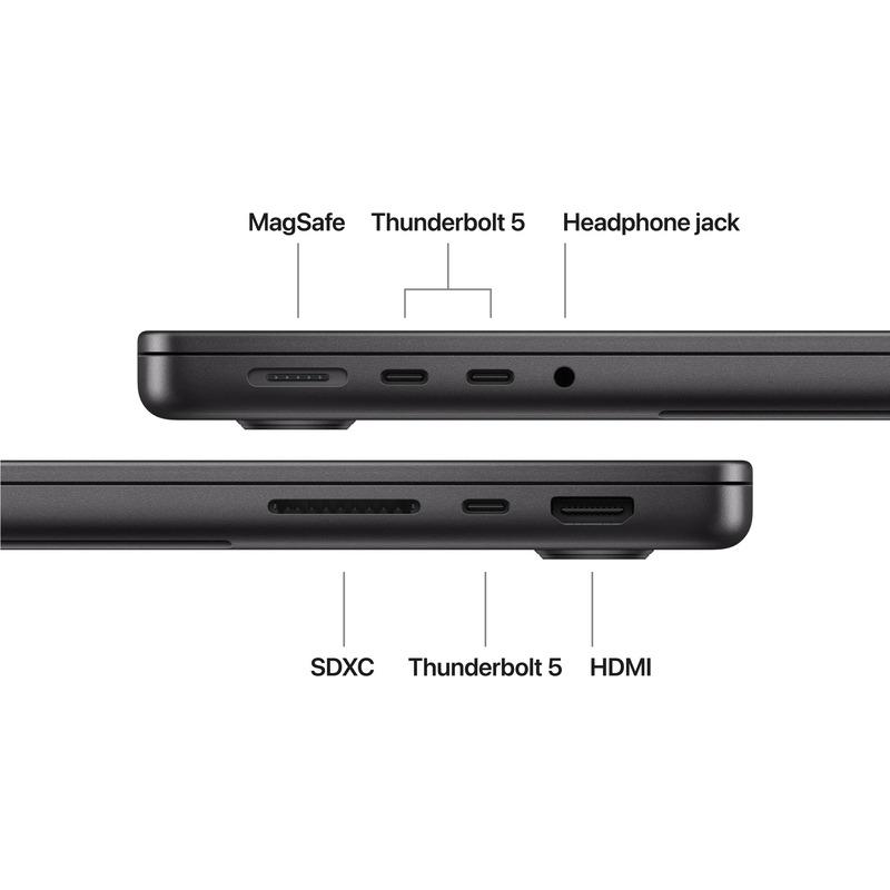 MacBook Pro 14.2"/Apple M5 Pro (CPU 15-core, GPU 16-core, Neural Engine 16-core)/24GB/1TB - Space Black - US KB -70W ADAPTER - 2026 (CTOfrom MGDR4RO/A) (Z1ML004YL) - imagine 3
