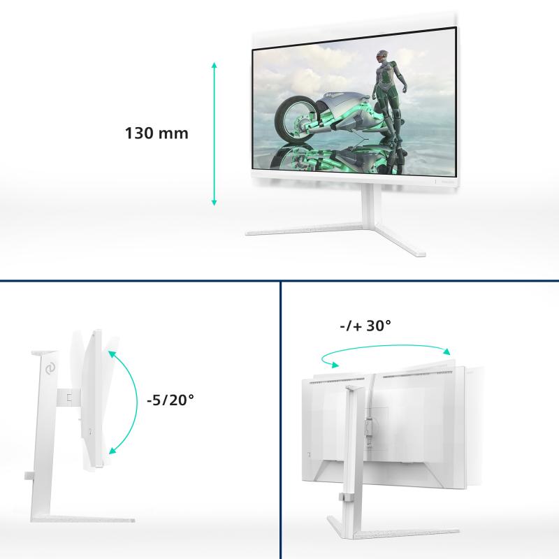 Monitor Consumer Philips 27M2N3201A/00, 27", 1920 x 1080 pixeli, White, 3 ani Garantie (27M2N3201A/00)