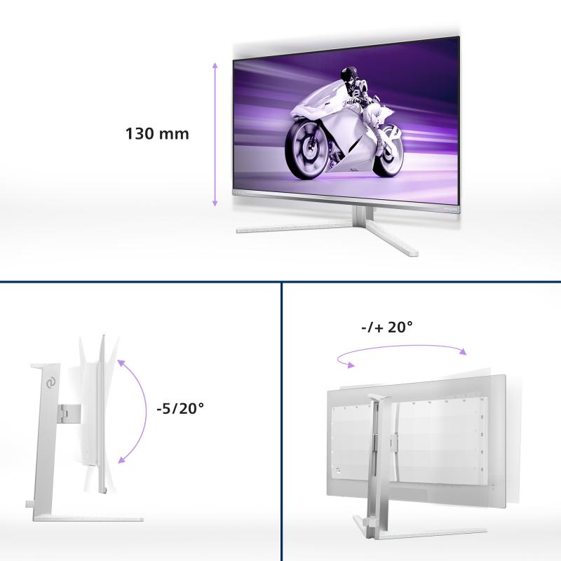 Monitor Consumer Philips Evnia 8000 27M2N8500/00, 27", 2560 x 1440 pixeli, White, 2 ani Garantie (27M2N8500/00)