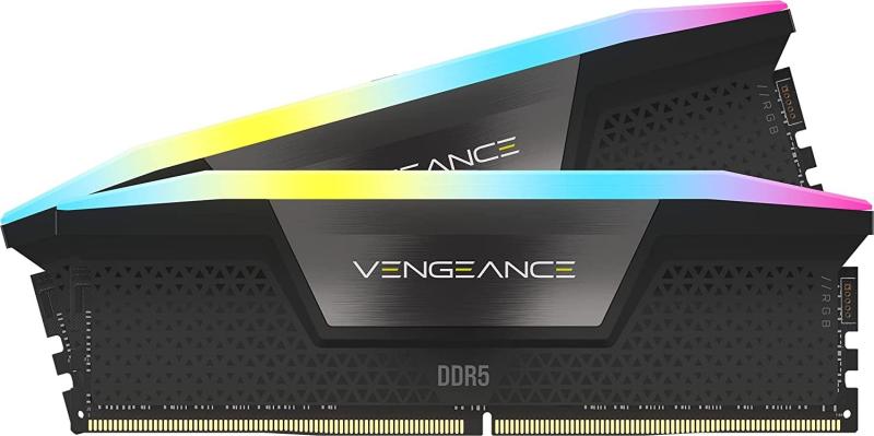 Memorie RAM CORSAIR Vengeance RGB Black, 32GB DDR5, 5200MHz, CL40 (CMH32GX5M2B5200C40)