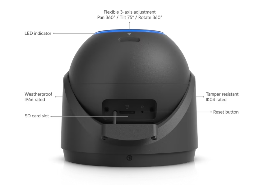 Ubiquiti UniFi Camera G6 Pro Turret - Black (UVC-G6-Pro-Turret-B) - imagine 17