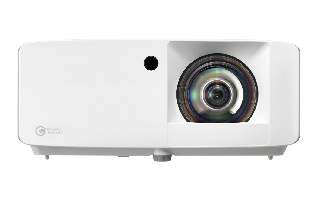 Videoproector Optoma UHZ35ST, UHD 3840*2160, 3.500 lumeni, 500.000:1, 16:9/ 4:3/ 16:10, laser 30.000 ore, distanta maxima de proiectie 3.3m, 2 * HDMI, Audio 3.5mm, USB-A power 1.5A, RS232, RJ45, 28dB-35dB, Security bar, Kensington Lock, protejare cu parola, IP6X, telecomanda cu baterii incluse, boxa (E9PD7LD11EZ2) - imagine 2