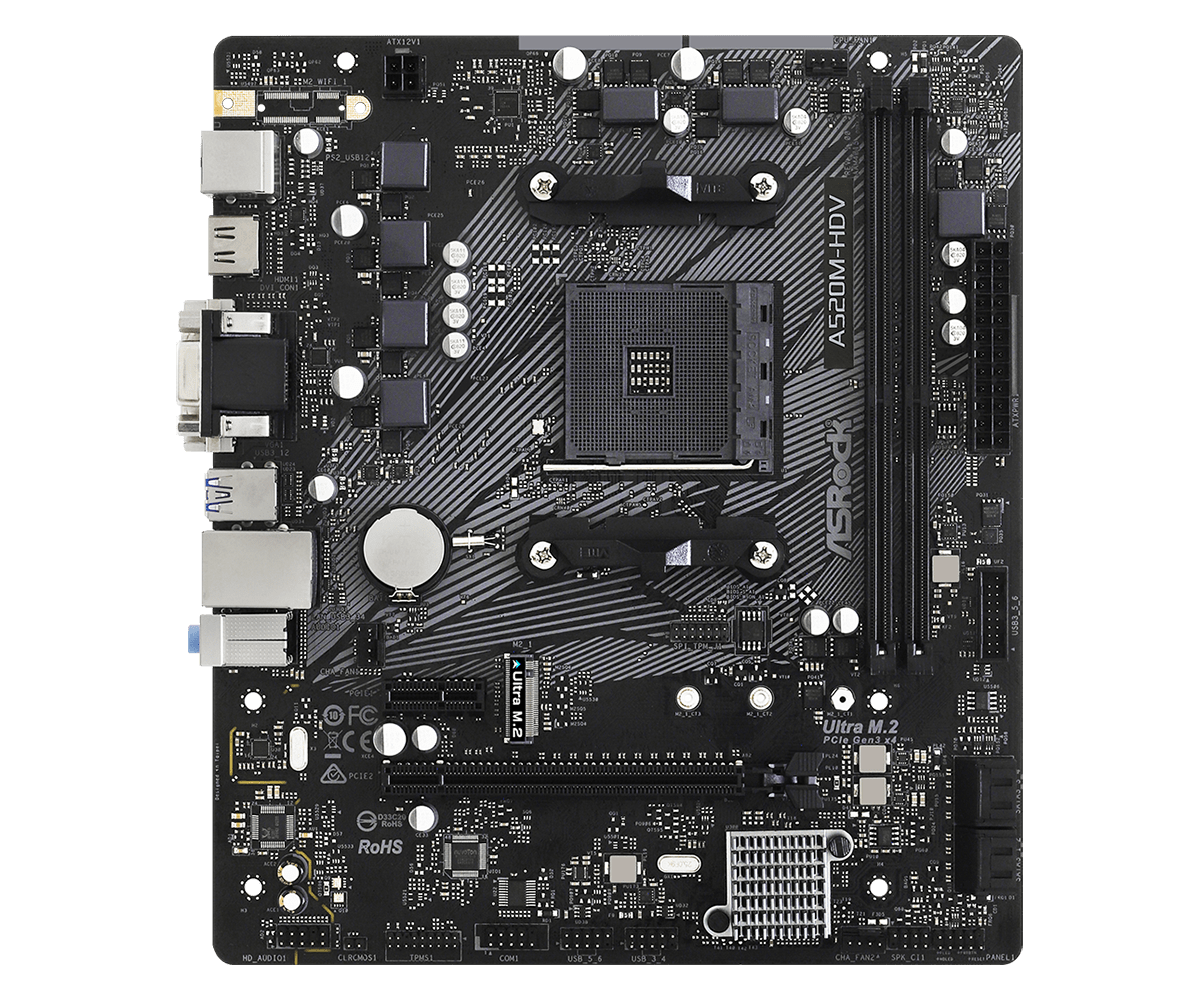 Placa de baza ASRock A520M-HDV, Socket AM4 (A520M-HDV) - imagine 2