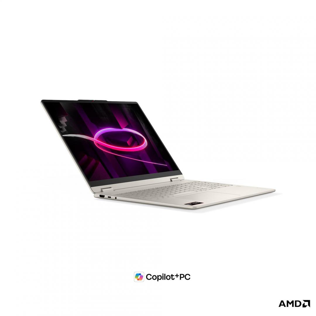 Laptop Consumer Lenovo Yoga 7 2-in-1 16AGP11 Copilot+ PC, cu procesor Ryzen AI 7 445, 16'' OLED, 24 GB LPDDR5x-SDRAM, 1 TB, AMD Radeon 840M, Fara OS, 3 ani Garantie (83TF001YRM) - imagine 3