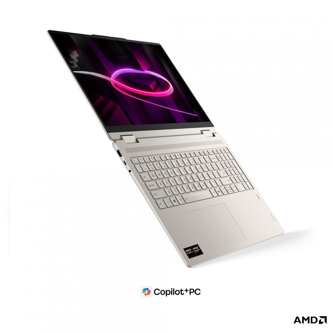 Laptop Consumer Lenovo Yoga 7 2-in-1 16AGP11 Copilot+ PC, cu procesor Ryzen AI 7 445, 16'' OLED, 24 GB LPDDR5x-SDRAM, 1 TB, AMD Radeon 840M, Fara OS, 3 ani Garantie (83TF001YRM) - imagine 4