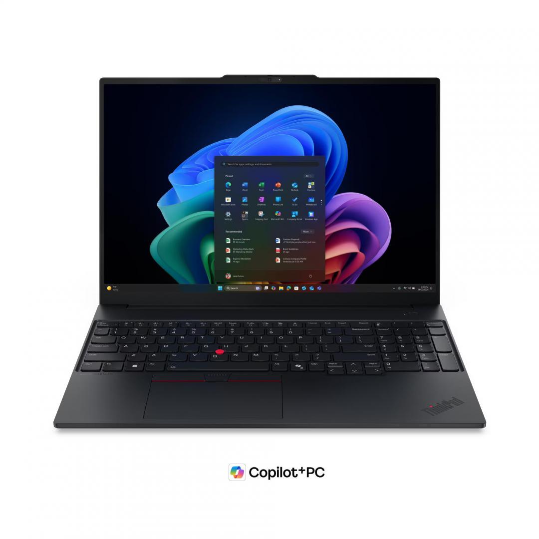 Laptop Business Lenovo ThinkPad E16 Gen 4, cu procesor Intel Core Ultra 7 355, 16'' IPS, 16 GB DDR5, 512 GB, Intel Graphics, Fara OS, 3 ani Garantie (21YC008DRI) - imagine 2
