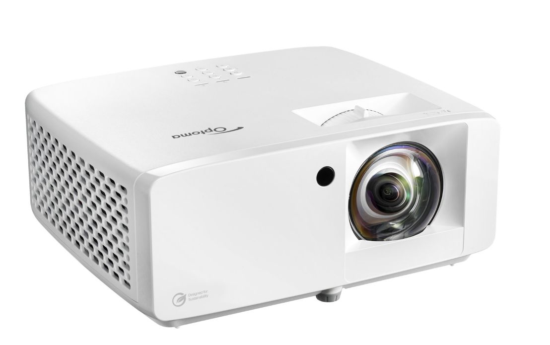 Videoproector Optoma UHZ35ST, UHD 3840*2160, 3.500 lumeni, 500.000:1, 16:9/ 4:3/ 16:10, laser 30.000 ore, distanta maxima de proiectie 3.3m, 2 * HDMI, Audio 3.5mm, USB-A power 1.5A, RS232, RJ45, 28dB-35dB, Security bar, Kensington Lock, protejare cu parola, IP6X, telecomanda cu baterii incluse, boxa (E9PD7LD11EZ2) - imagine 4