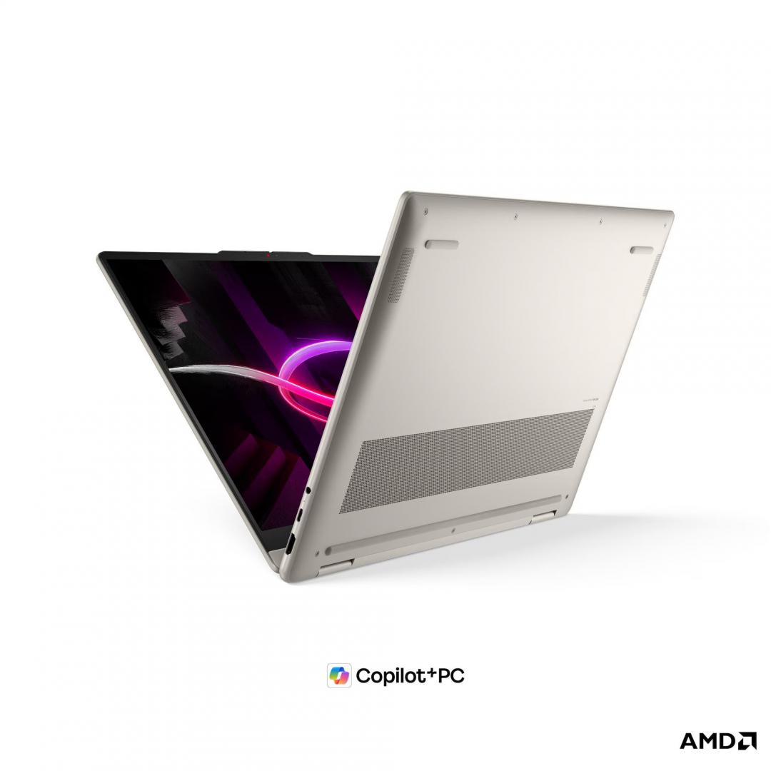 Laptop Consumer Lenovo Yoga 7 2-in-1 16AGP11 Copilot+ PC, cu procesor Ryzen AI 7 445, 16'' OLED, 24 GB LPDDR5x-SDRAM, 1 TB, AMD Radeon 840M, Fara OS, 3 ani Garantie (83TF001YRM) - imagine 2