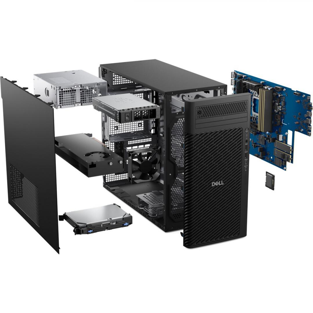 Desktop Workstation Dell Pro Max T2 cu procesor Intel Core Ultra 7 265 pana la 5.3 GHz, 16 GB DDR5, 256GB SSD, RTX A1000, Windows 11 Pro, Black, 3 ani Garantie (DLFCT225U716256RTXWP) - imagine 3