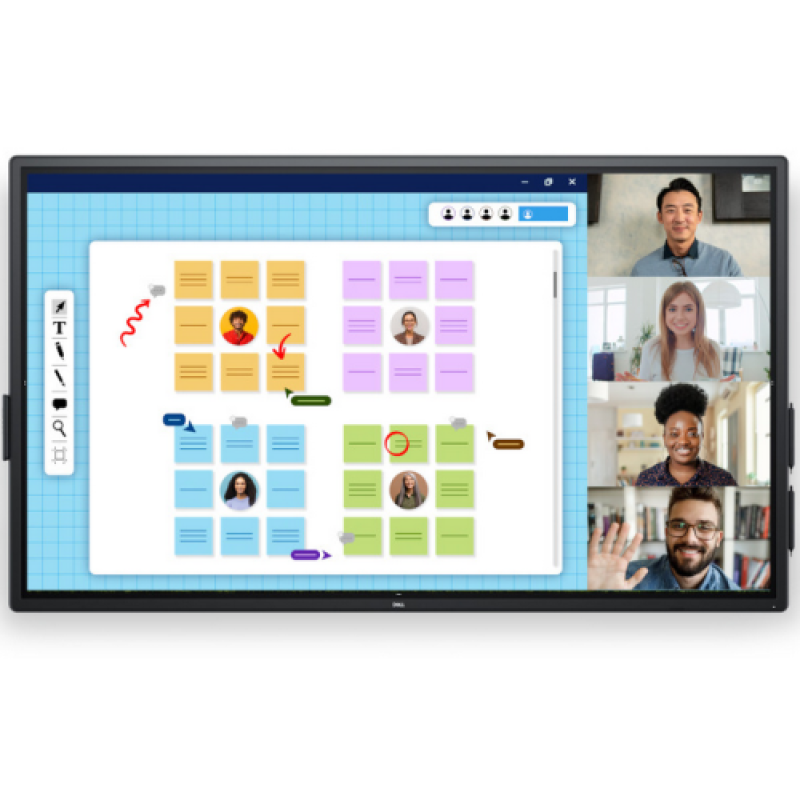 Monitor Commercial DELL P7525QT, 75", 3840 x 2160 pixeli, Touchscreen, Black, 3 ani Garantie (P7525QT)