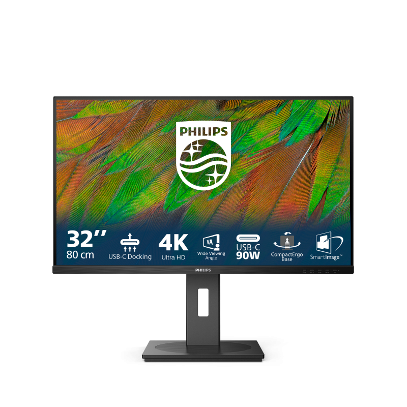 Monitor Commercial Philips 32B1U3900/00, 31.5", 3840 x 2160 pixeli, Black, 3 ani Garantie (32B1U3900/00)