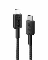 Cablu alimentare si date Anker, USB Type-C (T) la USB Type-C (T), 0.9m rata transfer 480 Mbps, 60W, invelis nylon, braided, negru, "A81F5G11" (timbru verde 0.03 lei) - 0194644153656