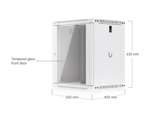 Ubiquiti UniFi 12U Rack Cabinet Slim - Glass front door (UACC-Rack-12U-Wall-450-G) - imagine 17