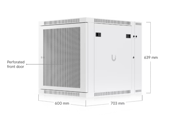 Ubiquiti UniFi 12U Rack Cabinet Swing- Perforated front door (UACC-Rack-12U-Wall-SW-P) - imagine 2