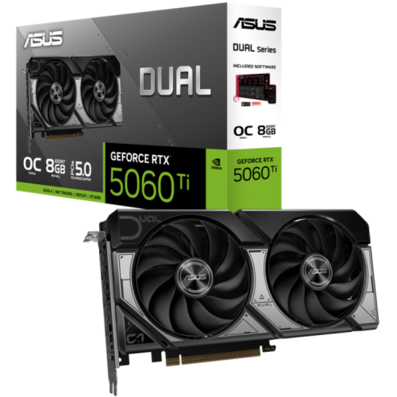 Placa video ASUS GeForce RTX 5060 Ti, 8GB GDDR7, PCI Express x8 5.0, 128bit (DUAL-RTX5060TI-O8G)