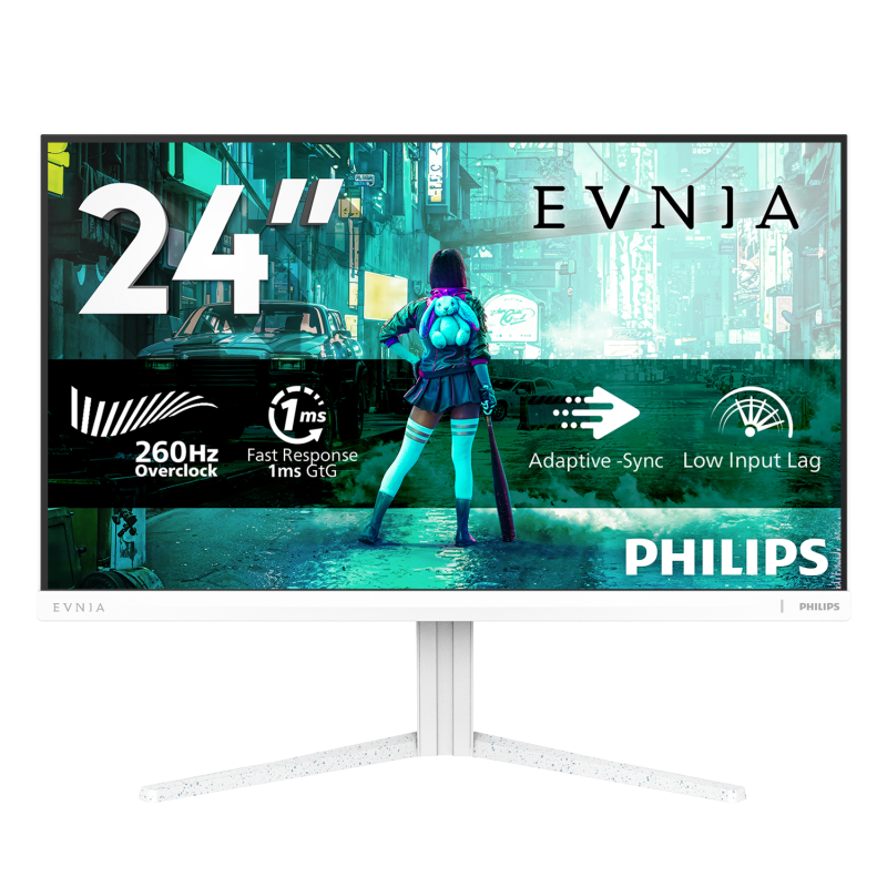 Monitor Gaming Philips Evnia 3000 24" 24M2N3201P/00, 1920 x 1080 pixeli, White, 3 ani Garantie (24M2N3201P/00)