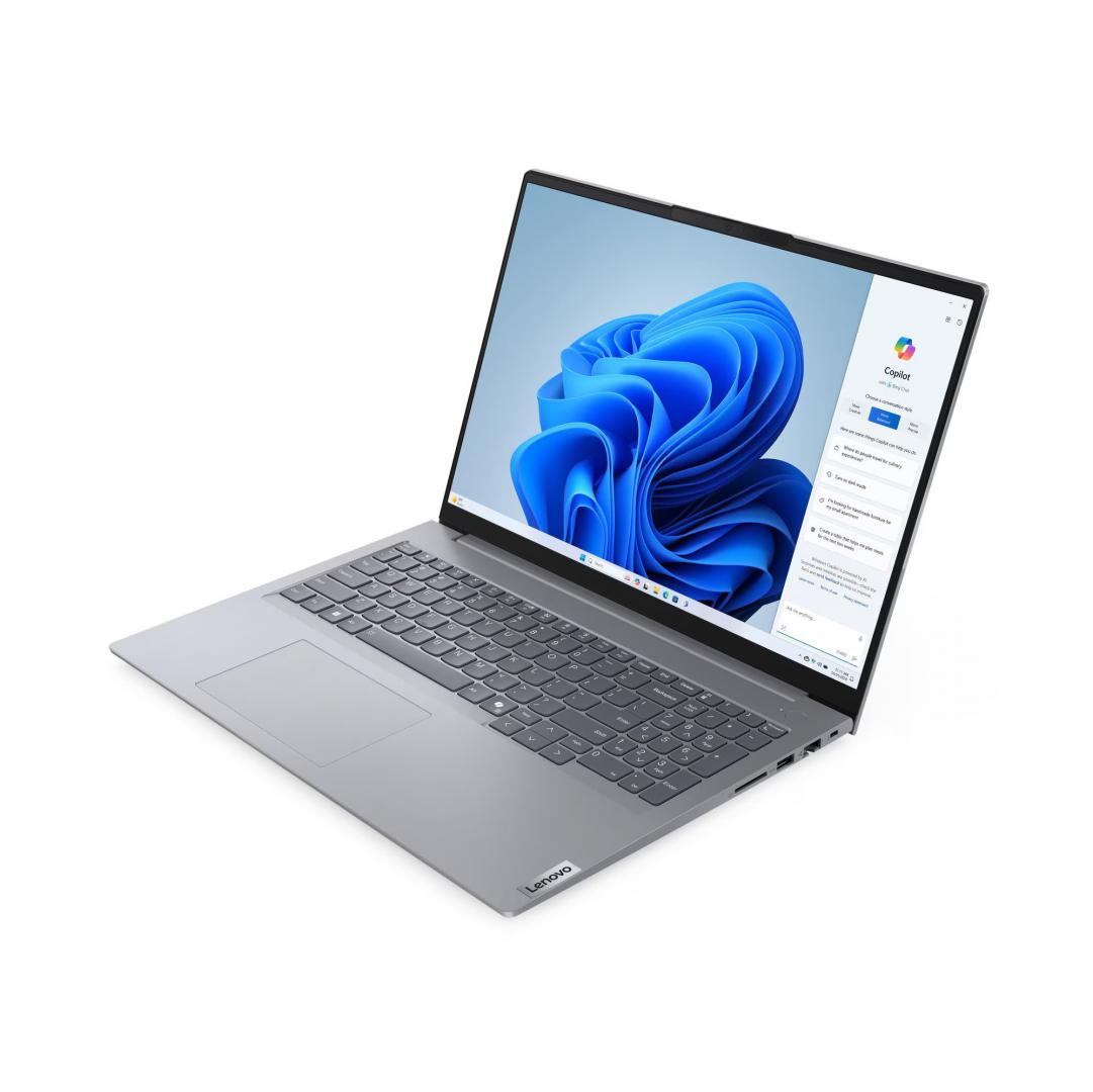 Laptop de business LENOVO ThinkBook 16 Gen 7, cu procesor Ryzen 3 7335U, 16'' WUXGA, 16GB, 512GB SSD, AMD Radeon 660M, Windows 11 Pro, 3 ani Garantie (21MW0098RM) - imagine 2