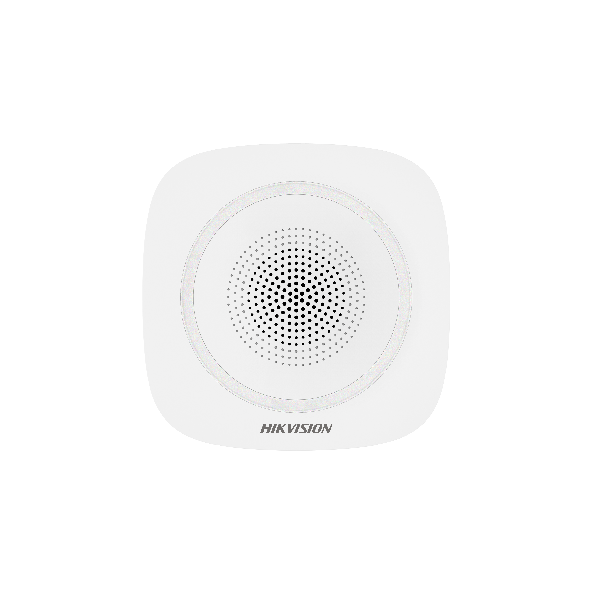 Sirena interior wireless AX PRO Hikvision DS-PS1-I-WE(B)-B(Blue Indicator); 868MHz two-way Tri-X wireless technology, distanta comunicare RF: 1600m in camp deschis, nivel sonor: 90 la 110dB, 3 tipuri de sonerii de alarma: alarma la efractie, alarma la incendiu si alarma panica, criptare: AES-128 (DS-PS1-I-WE(B)-B)