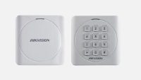Cititor card cu tastatura Hikvision DS-K1801EK, frecventa de operare RFID EM125KHz, conectivitate: Wiegand 26/34 protocol, distanta de citire: max. 50mm, tastatura cu 12 butoane, Led de stare, alimentare; 12VDC, dimensiuni: 87mm × 87mm × 13.3mm, IP 65, greutate: 211g (DS-K1801EK)