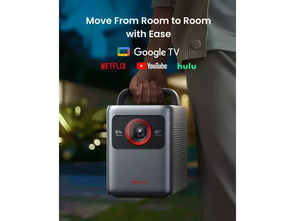 Proiector smart portabil Anker, NEBULA Cosmos 4K SE, DLP, 1800 ANSI lumeni, auto-focus,BTH, difuzor 2x15W, 3840x2160, HDMI, USB-A, audio, negru | gri, "D2342211" (timbru verde 4 lei) - 0194644056506 - imagine 3
