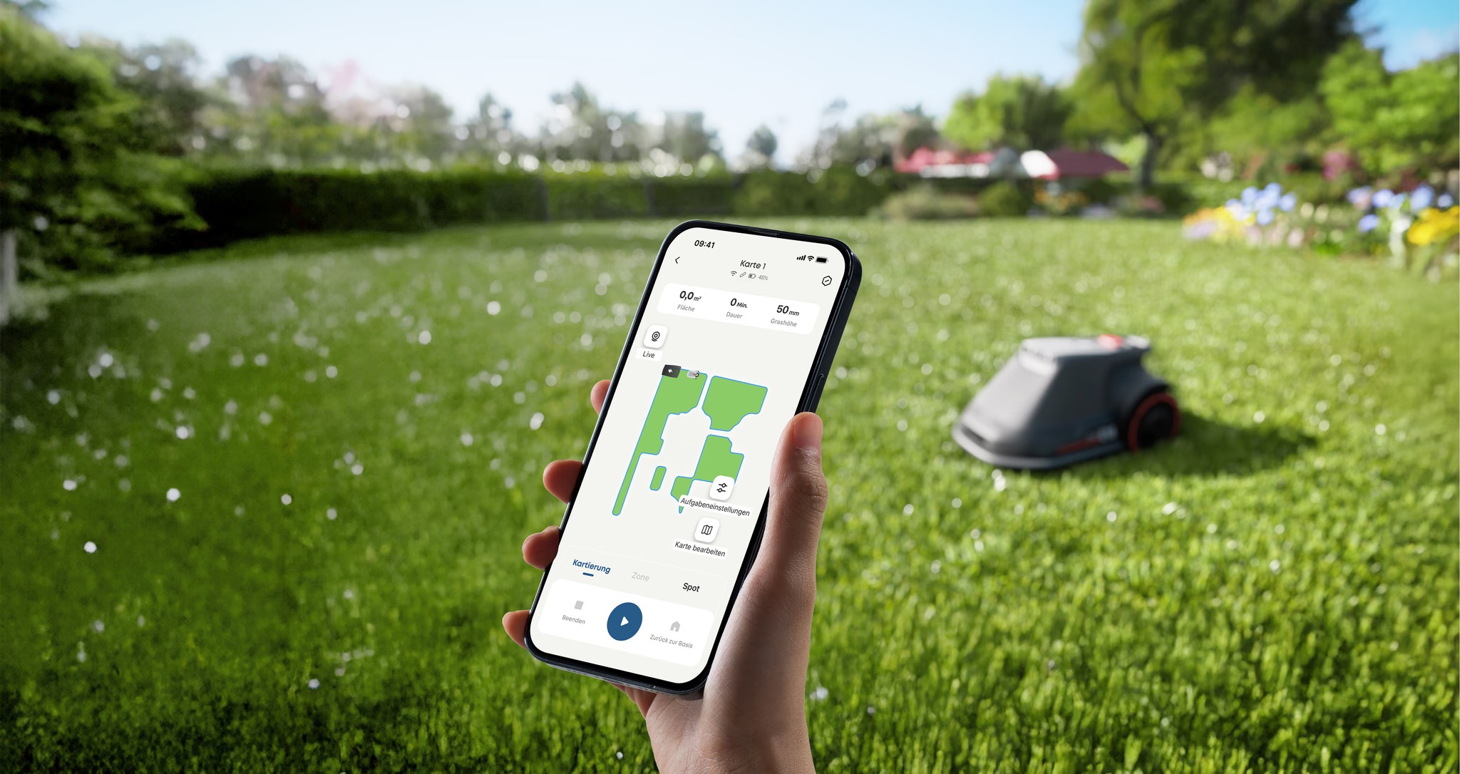 Robot tuns iarba Anker "eufy ", GPS, Wi-Fi, 4G, inaltime de taiere 2.5 - 7.6 cm, max 800m2, camera FOV 96° orizontal, 80° vertical, cartografiere, inaltime max iarba 9cm, , , , gri, , "T2880GA2" (timbru verde 11 lei) - 0194644311179 - imagine 11