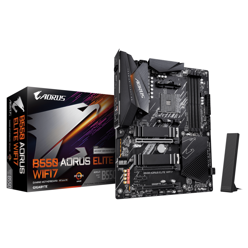 Placa de baza Gigabyte B550 AORUS ELITE WIFI7, Socket AM4, DDR4, ATX (B550 AORUS ELITE WF7)