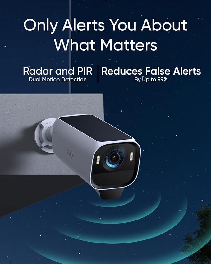 Camera supraveghere Anker "eufyCam S3 Pro", 8MP, 4K, Wi-Fi 2.4 GHz, bullet, wireless, , color night vision si IR, smart AI, detectie miscare, IP67, compatibil cu HomeBase 3, "T81623W1" (timbru verde 0.8 lei) - 194644293888 - imagine 2