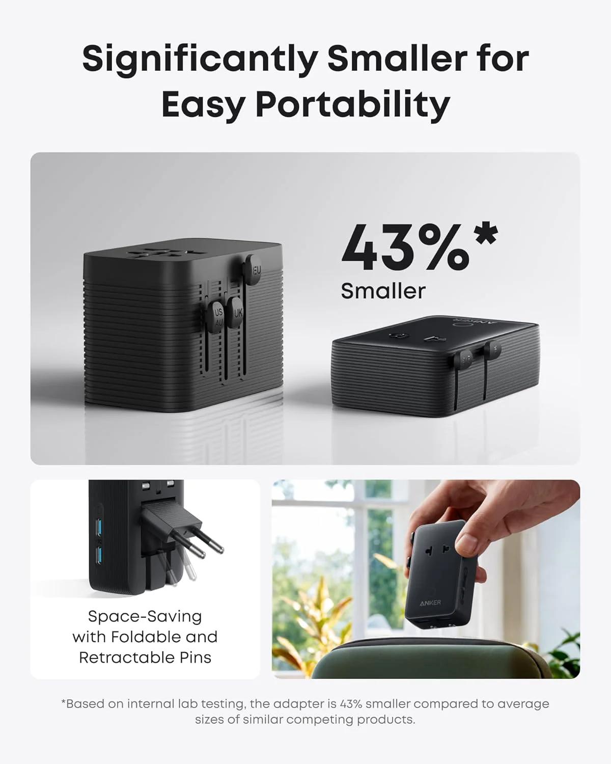 ALIMENTATOR SmartPhone la 220V Anker Anker Nano Travel Adapter (5-in-1, 20W) (H)Offline - UN (excluded CN, Europe) Black 1 "A9215H11" - imagine 6