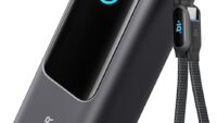 POWER BANK Anker 25.000 mAh, 165W 2 x cablu USB-C incorporat, 3 x USB-C (max 100W per port), 1 x USB-A (max 30W), afisaj LED, 595g, gri, "A1695H11" (timbru verde 0.98 lei) - 0194644288679