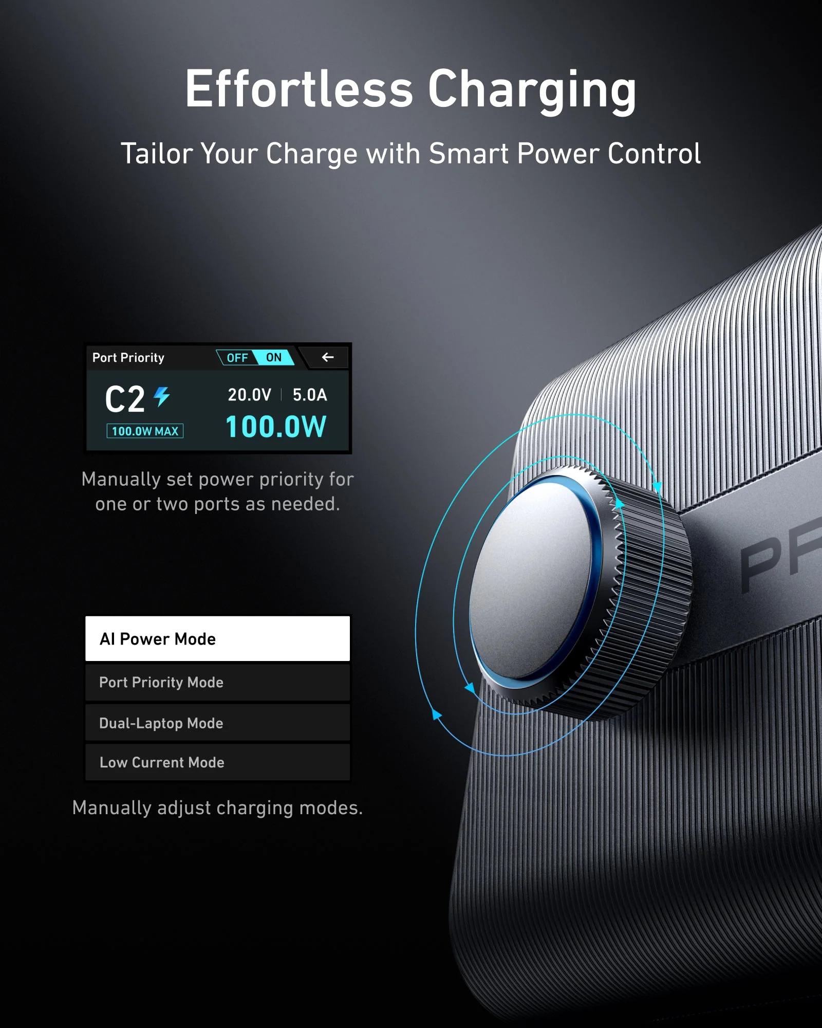 Alimentator retea Anker, Prime, 250W, PowerIQ 4.0, 4 x USB-C, 2 x USB-A, afisaj LCD 2.26 inch, argintiu, "A2345341" (timbru verde 0.18 lei) - 194644040437 - imagine 4