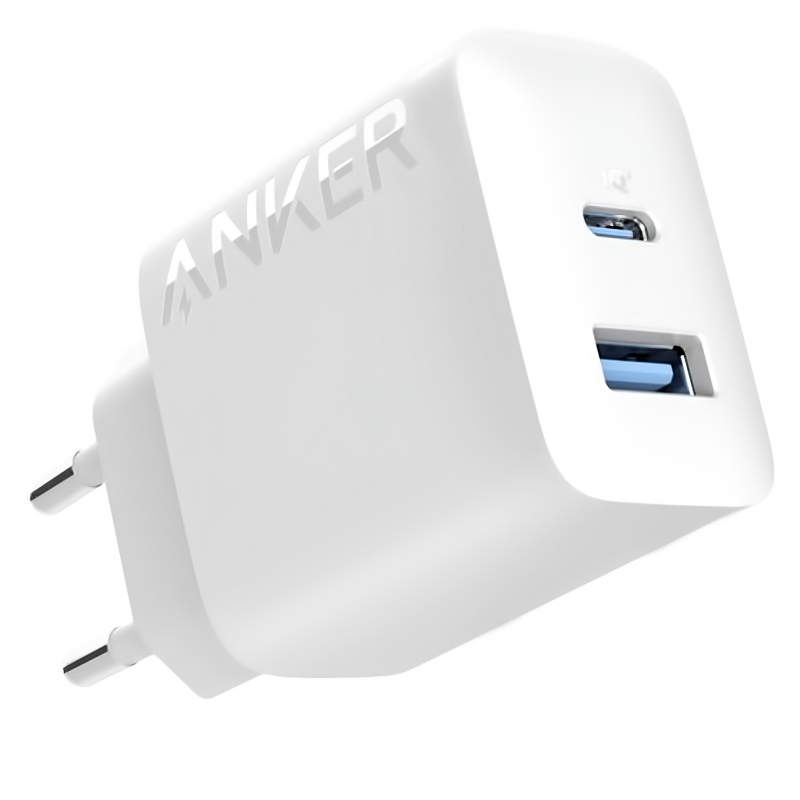INCARCATOR retea Anker "312" 20W, PowerIQ, 1 x USB Type-C, 1 x USB, alb, "A2348G21" (timbru verde 0.18 lei) - 0194644139735