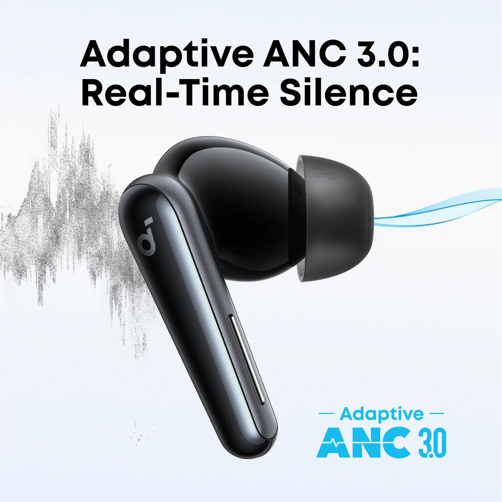 Casti TWS Anker "Soundcore Liberty 5", tip butoni, utilizare multimedia, Bluetooth 5.4, 6 x mic, durata baterie pana la 48 ore, IP55, ANC 3.0, negru, "A3957G11" (timbru verde 0.08 lei) - 0194644291334 - imagine 2