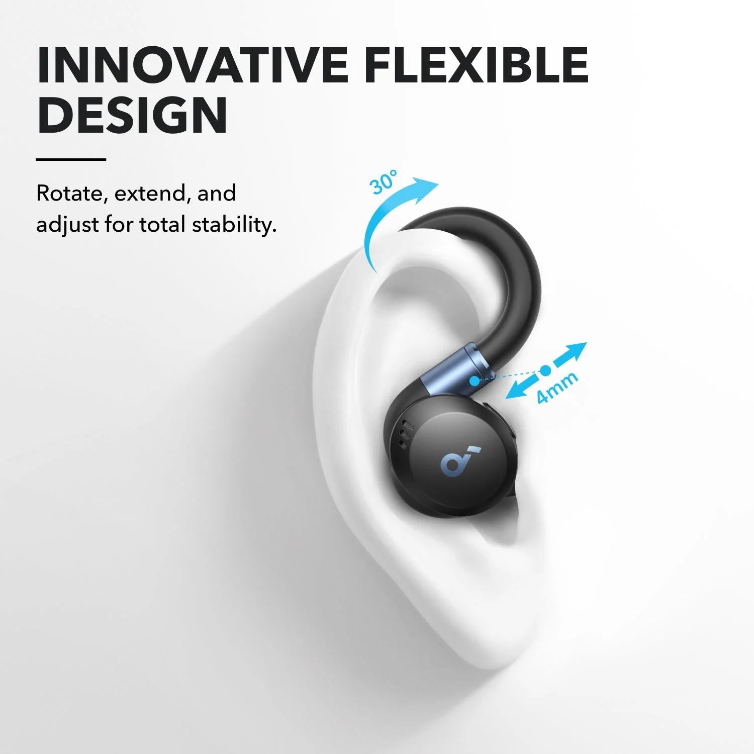 Casti TWS Anker "Soundcore Sport X20", in-ear, utilizare multimedia, Bluetooth, 6 x mic, durata baterie pana la 48 ore, IP68, ANC, negru, "A3968G11" (timbru verde 0.08 lei) - 0194644187019 - imagine 2