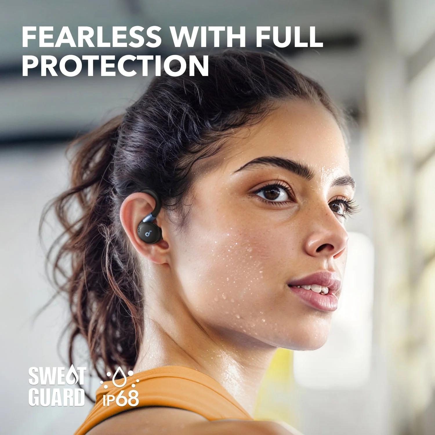 Casti TWS Anker "Soundcore Sport X20", in-ear, utilizare multimedia, Bluetooth, 6 x mic, durata baterie pana la 48 ore, IP68, ANC, negru, "A3968G11" (timbru verde 0.08 lei) - 0194644187019 - imagine 4