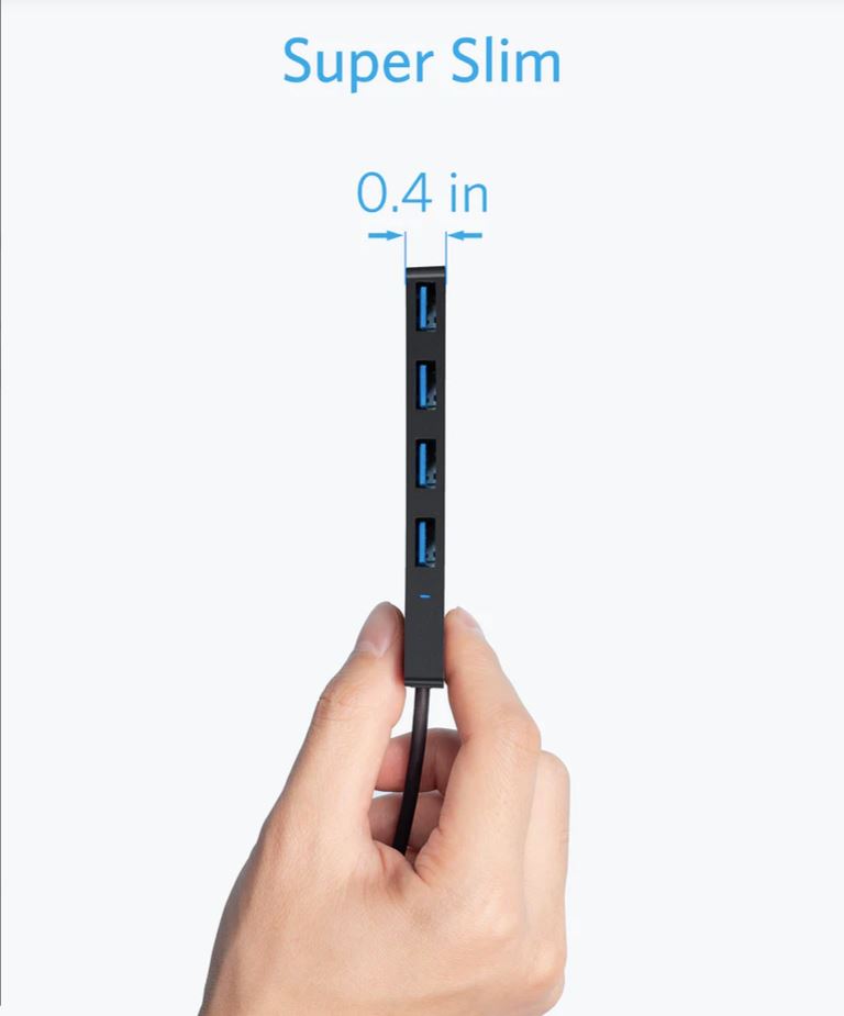 HUB USB Anker 4-in-1, porturi: 4 x USB 3.2 gen 1, conectare prin USB 3.2 (T), rata transfer 5 Gbps, ABS, negru, "A7516016" (timbru verde 0.18 lei) - 0194644157128 - imagine 3
