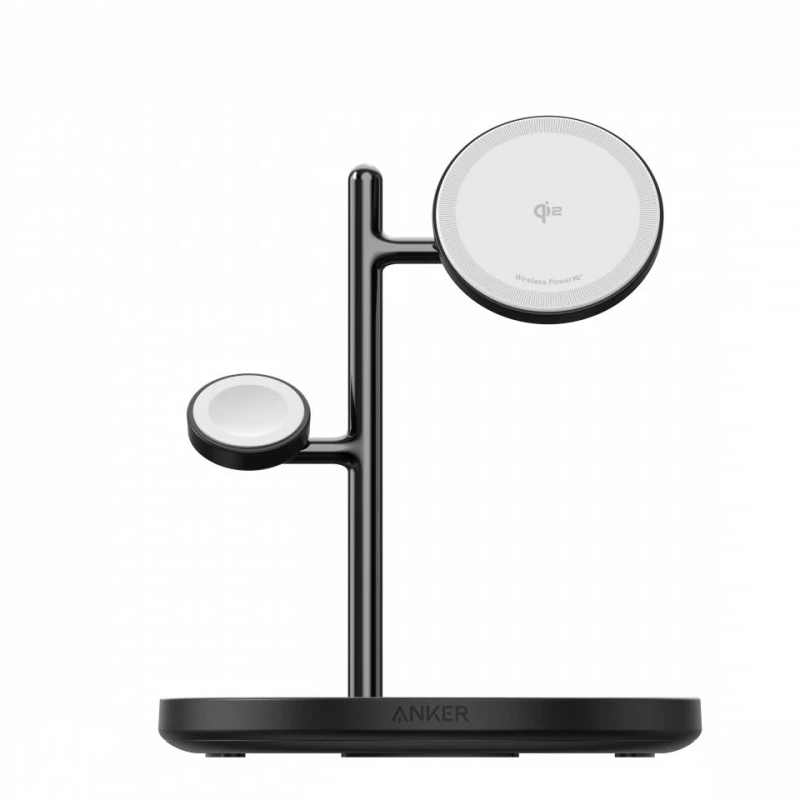 Stand incarcare wireless Anker, MagGo 3-in-1, 15W, fast charge, compatibl Apple, 1 x USB-C incarcare, negru, "B25M3312" (timbru verde 0.18 lei) - 0194644077273