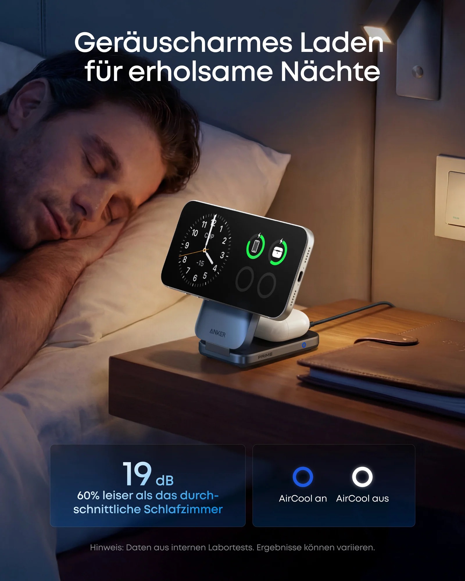 Statie de incarcare wireless 3 in 1 Anker, Prime, 45W, portabil, pliabil, fast charge, pentru iPhone seriile 12-17, Apple Watch, AirPods,exceptie iPhone 17 Air, 1 x USB-C incarcare, gri, "B25N1G11" (timbru verde 0.18 lei) - 0194644321809 - imagine 7