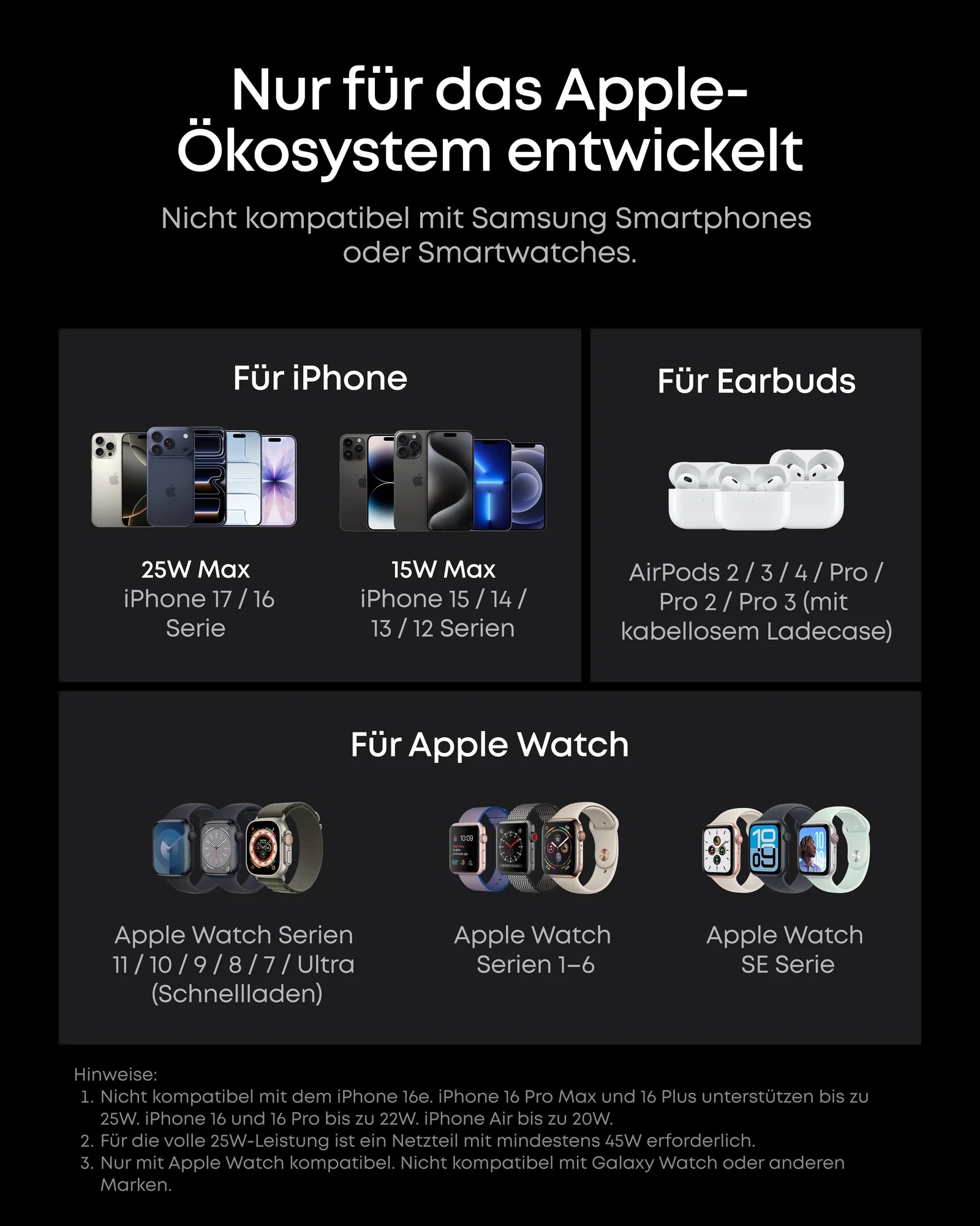 Statie de incarcare wireless 3 in 1 Anker, Prime, 45W, portabil, pliabil, fast charge, pentru iPhone seriile 12-17, Apple Watch, AirPods,exceptie iPhone 17 Air, 1 x USB-C incarcare, gri, "B25N1G11" (timbru verde 0.18 lei) - 0194644321809 - imagine 10