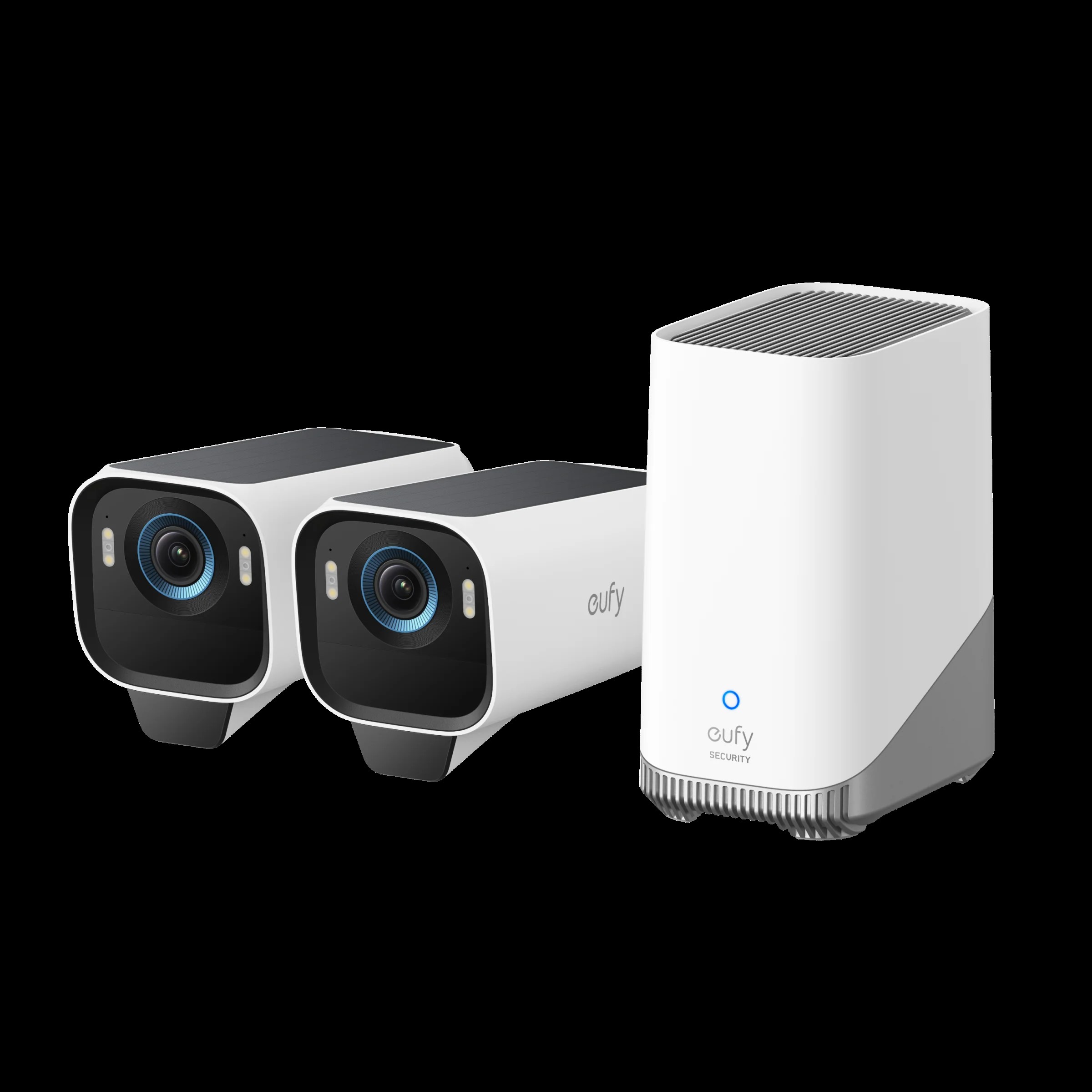 Sistem supraveghere 2+1 Anker "eufyCam S3 Pro", 4K, Wi-Fi 2.4 GHz, bullet, wireless, 16GB EMMC + 16TB extern, exterior, panou solar, AI, color night vision, , detectie miscare, IP67, , HomeBase S380, "T88923W1" (timbru verde 2 lei) - 0194644293871