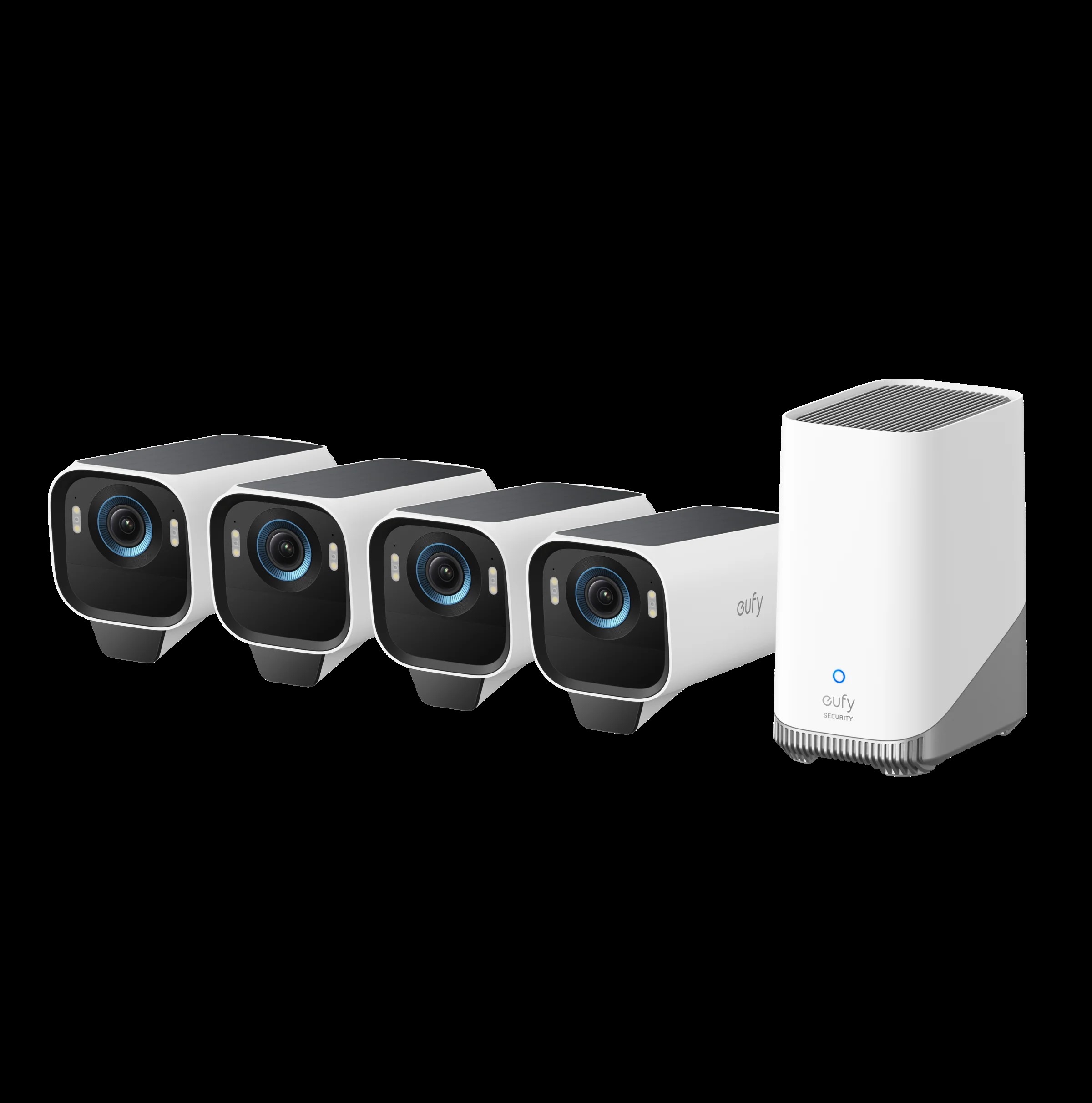 Sistem supraveghere 4+1 Anker "eufyCam S3 Pro", 4K, Wi-Fi 2.4 GHz, bullet, wireless, 16GB EMMC + 16TB extern, exterior, panou solar, AI, color night vision, , detectie miscare, IP67, , HomeBase S380, "T88943W1" (timbru verde 4 lei) - 0194644298692